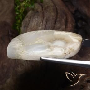Scolécite blanc naturelle forme fantaisie, 34,11 ct, opaque