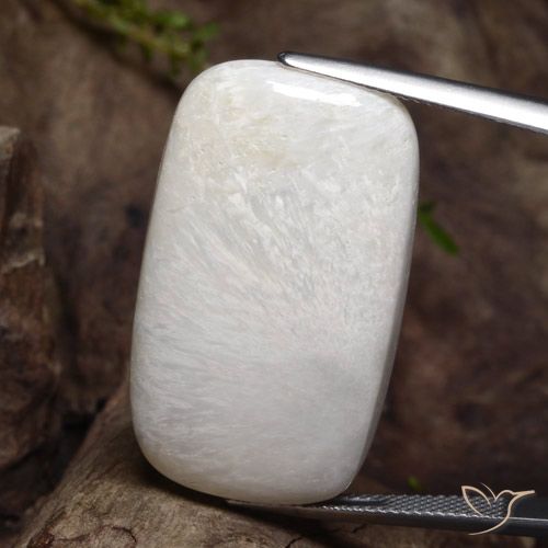 28.79ct Naturel Blanc cassé Scolécite, Coussin, Opaque