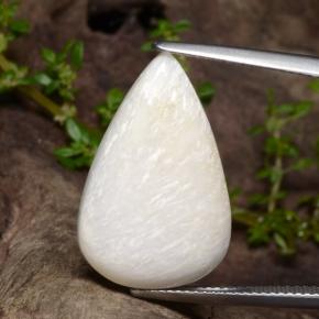 Scolécite blanc naturelle en forme de poire, 9,97 ct, opaque