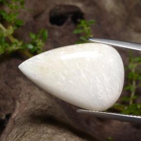 Scolécite blanc naturelle en forme de poire, 9,97 ct, opaque