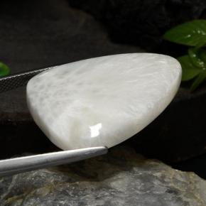 Scolécite blanc naturelle forme fantaisie, 20,10 ct, opaque
