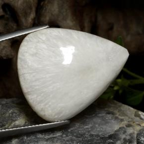 Scolécite blanc naturelle en forme de poire, 21,19 ct, opaque