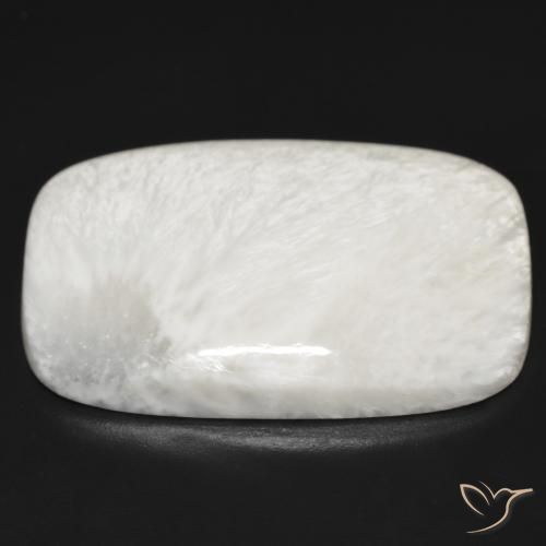 Scolécite Blanc chaud naturelle Coussin, 32.82 ct, Opaque
