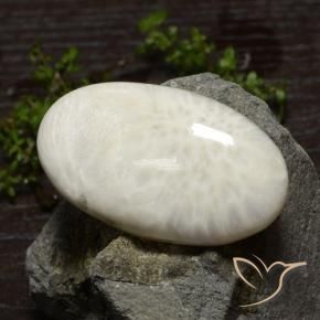 Scolécite Blanc léger naturelle ovale, 48.61 ct, Opaque