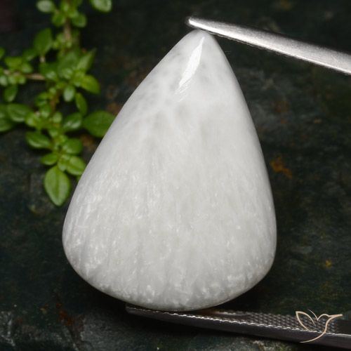 20.87ct Naturel Blanc léger Scolécite, En forme de poire, Opaque