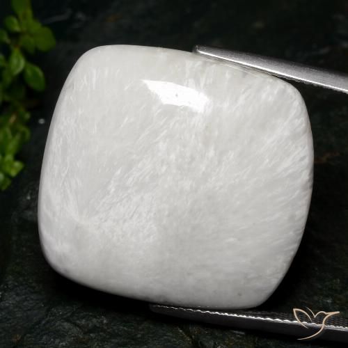 28.35ct Naturel Blanc chaud Scolécite, Coussin, Opaque