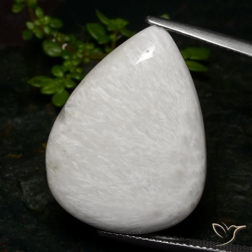 19.68ct Naturel Blanc crème Scolécite, En forme de poire, Opaque