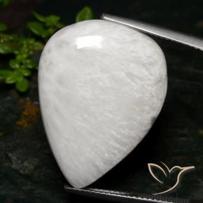Scolécite Blanc crème naturelle En forme de poire, 19.68 ct, Opaque
