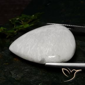 Scolécite Blanc crème naturelle En forme de poire, 19.68 ct, Opaque
