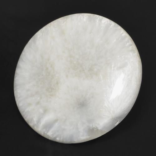 Scolécite blanc naturelle coupe roude, 28,29 ct, opaque