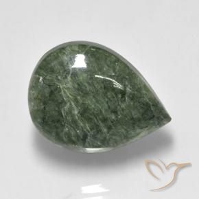 Séraphinite Medium Green  naturelle En forme de poire, 8.09 ct, Opaque