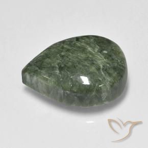 Séraphinite Medium Green  naturelle En forme de poire, 8.09 ct, Opaque