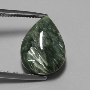 Séraphinite Vert naturelle En forme de poire, 8.32 ct, Opaque