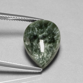 Séraphinite Vert naturelle En forme de poire, 8.32 ct, Opaque