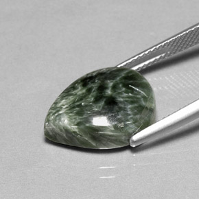 Séraphinite Vert naturelle En forme de poire, 8.32 ct, Opaque