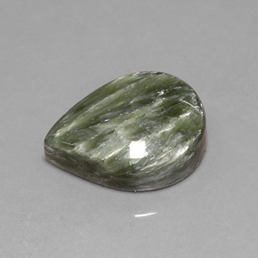 Séraphinite Vert naturelle En forme de poire, 7.87 ct, Opaque
