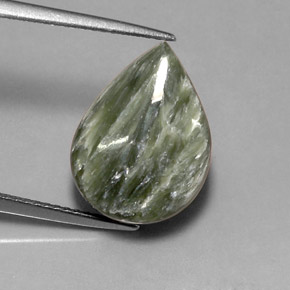 Séraphinite Vert naturelle En forme de poire, 7.87 ct, Opaque