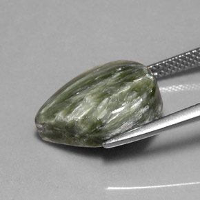 Séraphinite Vert naturelle En forme de poire, 7.87 ct, Opaque