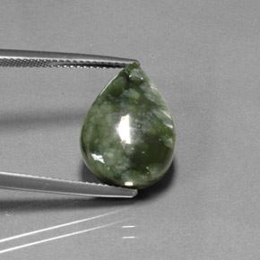 Séraphinite vert naturelle en forme de poire, 8,25 ct, opaque