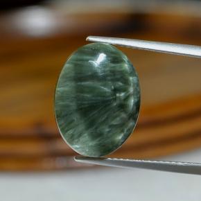 Séraphinite Vert naturelle Coupe ovale, 9.20 ct, Opaque
