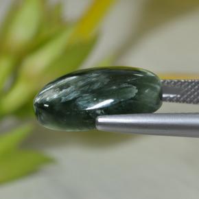 Séraphinite vert naturelle coupe ovale, 7,43 ct, opaque