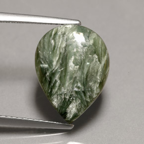 Séraphinite Vert naturelle En forme de poire, 7.64 ct, Opaque