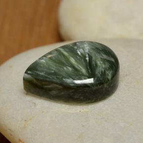 Séraphinite vert naturelle en forme de poire, 7,98 ct, opaque