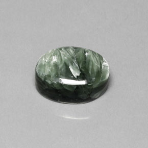 Séraphinite Vert naturelle Coupe ovale, 10.25 ct, Opaque