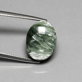 Séraphinite Vert naturelle Coupe ovale, 10.25 ct, Opaque