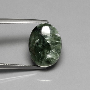 Séraphinite Vert naturelle Coupe ovale, 9.81 ct, Opaque