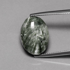 Séraphinite Vert naturelle Coupe ovale, 9.58 ct, Opaque