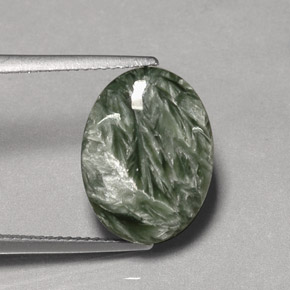 Séraphinite Vert naturelle Coupe ovale, 8.07 ct, Opaque