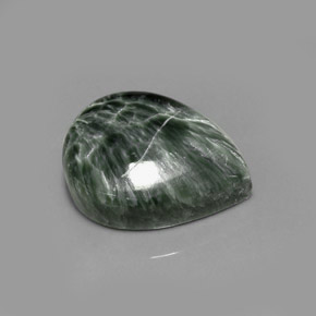 Séraphinite vert naturelle en forme de poire, 8,36 ct, opaque