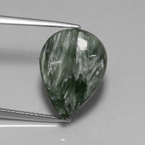 Séraphinite Vert naturelle En forme de poire, 8.73 ct, Opaque