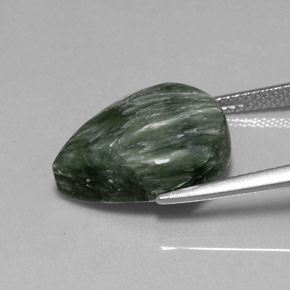 Séraphinite Vert naturelle En forme de poire, 8.73 ct, Opaque