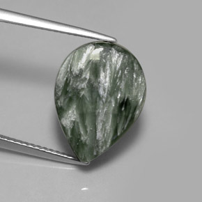 Séraphinite Vert naturelle En forme de poire, 8.02 ct, Opaque