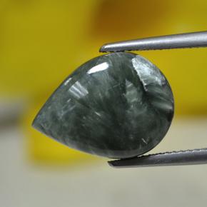 Séraphinite vert naturelle en forme de poire, 8,13 ct, opaque