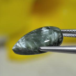 Séraphinite vert naturelle en forme de poire, 8,13 ct, opaque