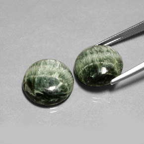 Achetez naturel ct Vert Séraphinite gems, Coupe roude, En provenance Russie chez GemSelect. En stock, livraison internationale!