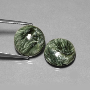 Achetez naturel ct vert séraphinite gems, coupe roude, en provenance russie chez gemselect. en stock, livraison internationale!