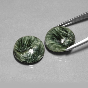 Achetez naturel ct vert séraphinite gems, coupe roude, en provenance russie chez gemselect. en stock, livraison internationale!