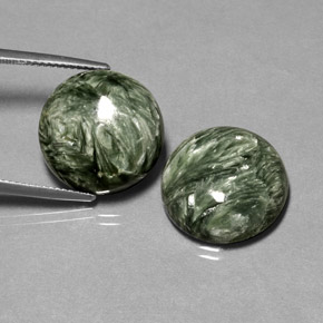 Achetez naturel ct vert séraphinite gems, coupe roude, en provenance russie chez gemselect. en stock, livraison internationale!