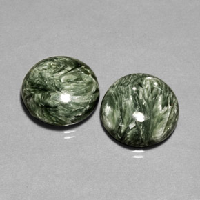 Achetez naturel ct vert séraphinite gems, coupe roude, en provenance russie chez gemselect. en stock, livraison internationale!