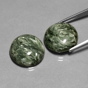 Achetez naturel ct vert séraphinite gems, coupe roude, en provenance russie chez gemselect. en stock, livraison internationale!