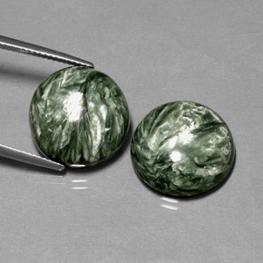 Achetez naturel ct vert séraphinite gems, coupe roude, en provenance russie chez gemselect. en stock, livraison internationale!