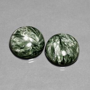 Achetez naturel ct vert séraphinite gems, coupe roude, en provenance russie chez gemselect. en stock, livraison internationale!