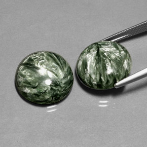 Achetez naturel ct vert séraphinite gems, coupe roude, en provenance russie chez gemselect. en stock, livraison internationale!