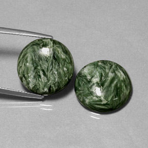 Achetez naturel ct vert séraphinite gems, coupe roude, en provenance russie chez gemselect. en stock, livraison internationale!