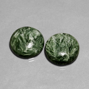 Achetez naturel ct vert séraphinite gems, coupe roude, en provenance russie chez gemselect. en stock, livraison internationale!