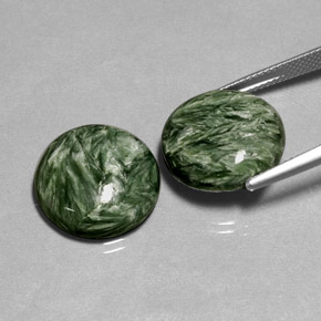 Achetez naturel ct vert séraphinite gems, coupe roude, en provenance russie chez gemselect. en stock, livraison internationale!